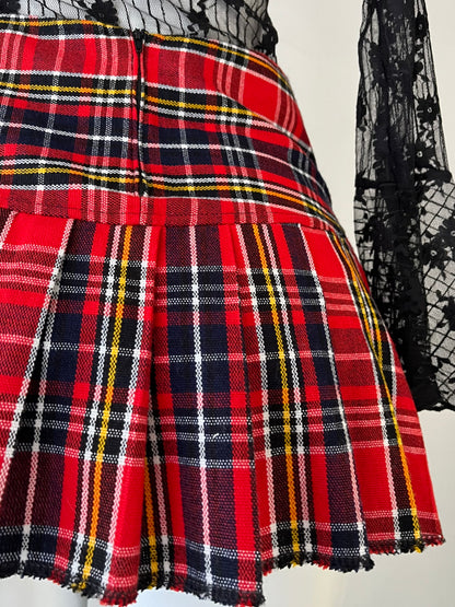 Pleated plaid skirt