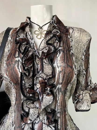 Animal print top with back tie