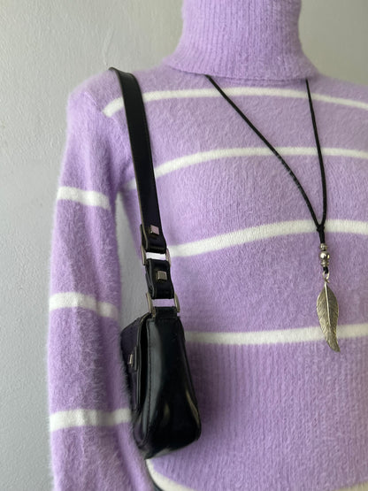 Lilac striped turtleneck sweater