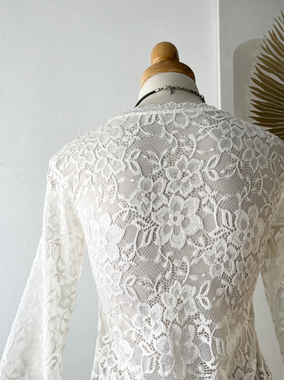 Lace top with flared sleeves