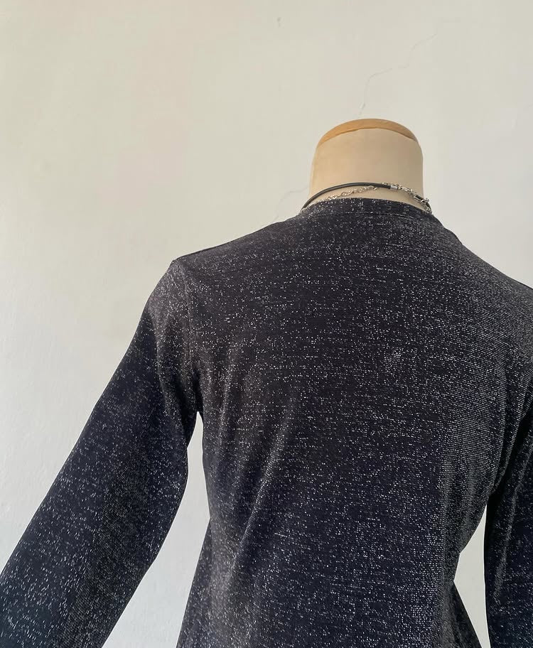 Gray glitter cardigan top