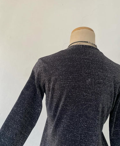 Gray glitter cardigan top