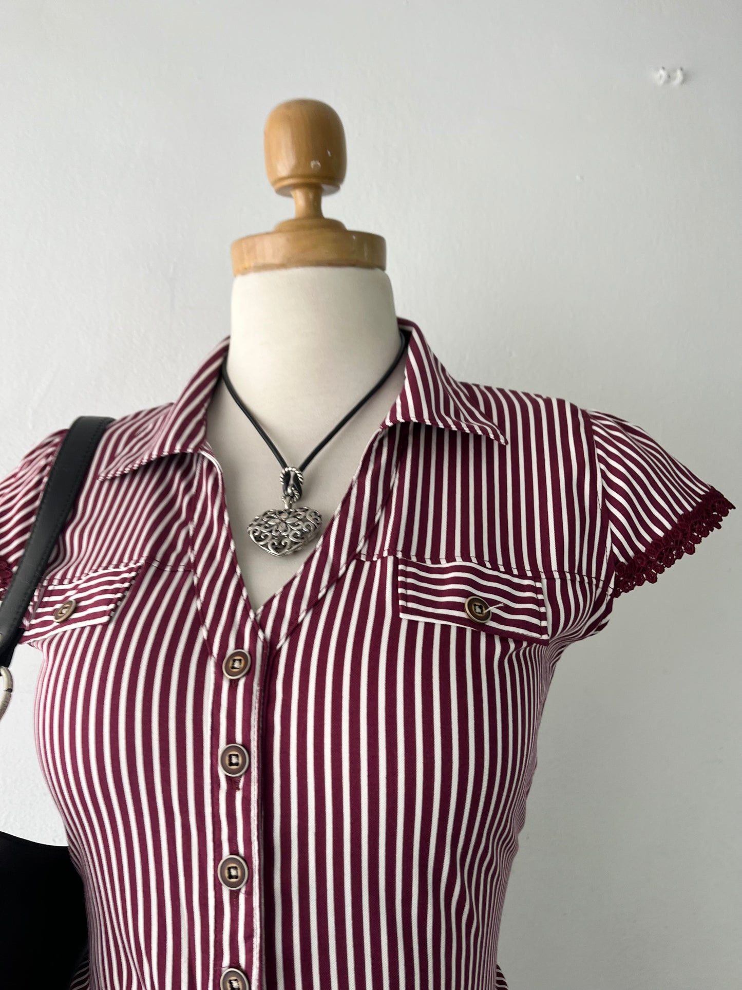 Striped blouse with bow