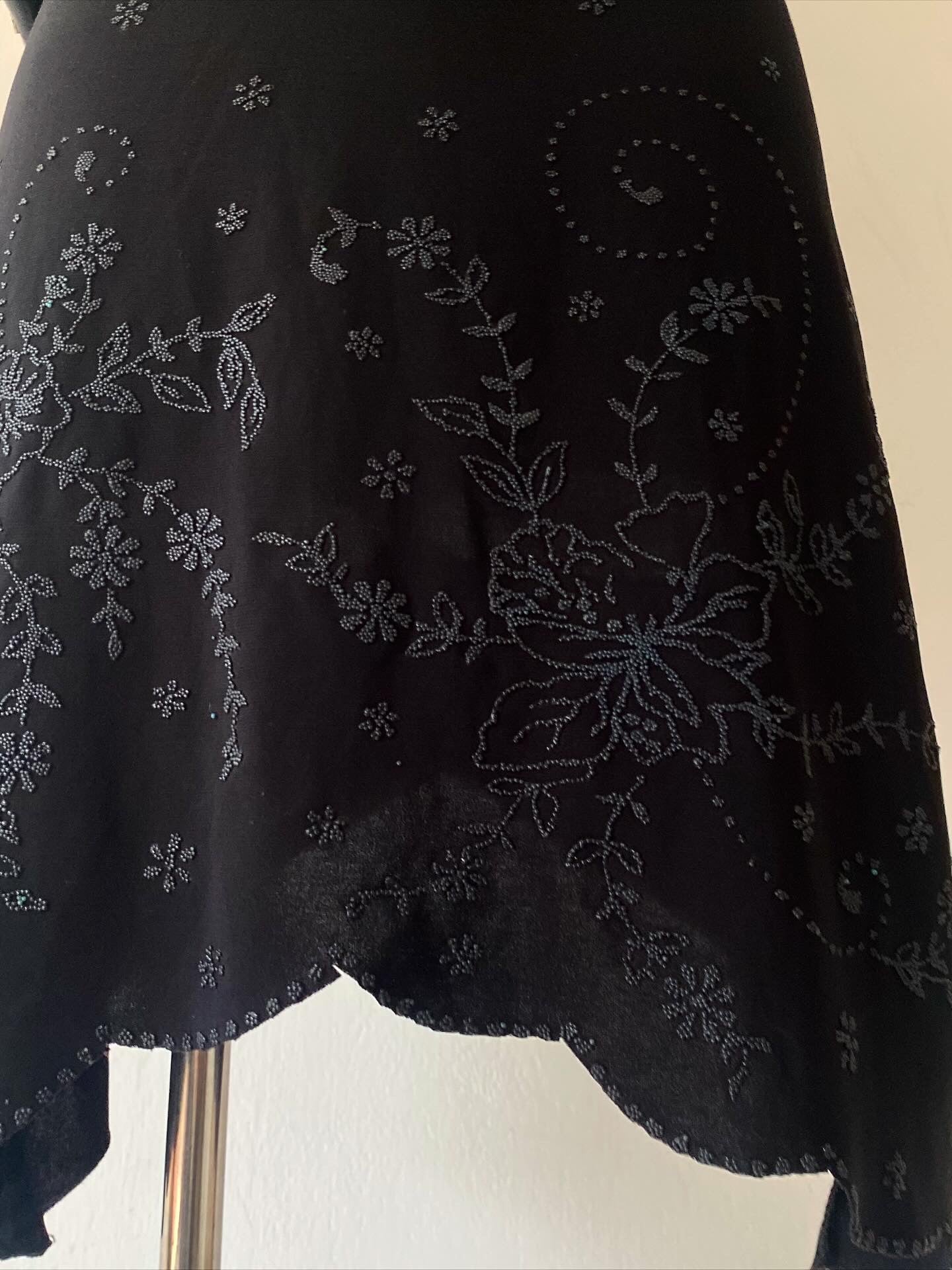 Strapless black dress with light blue bow