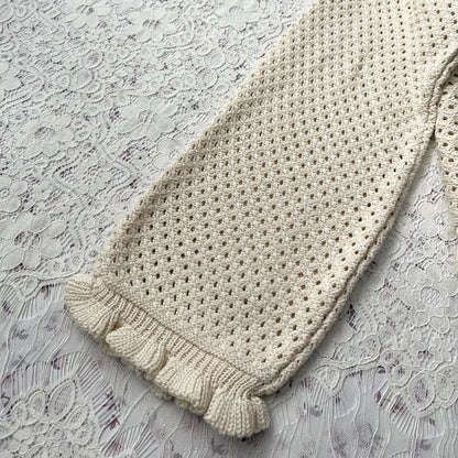 Knitted cardigan with bow