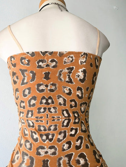 Coquette top animal print with bow