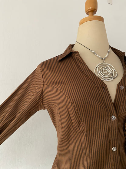 Brown striped blouse