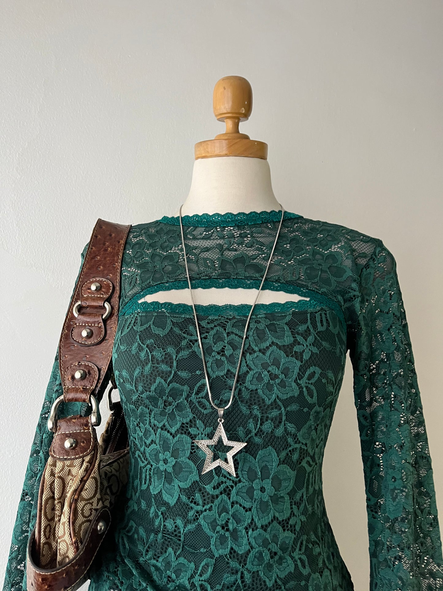 Lace top with flared sleeves