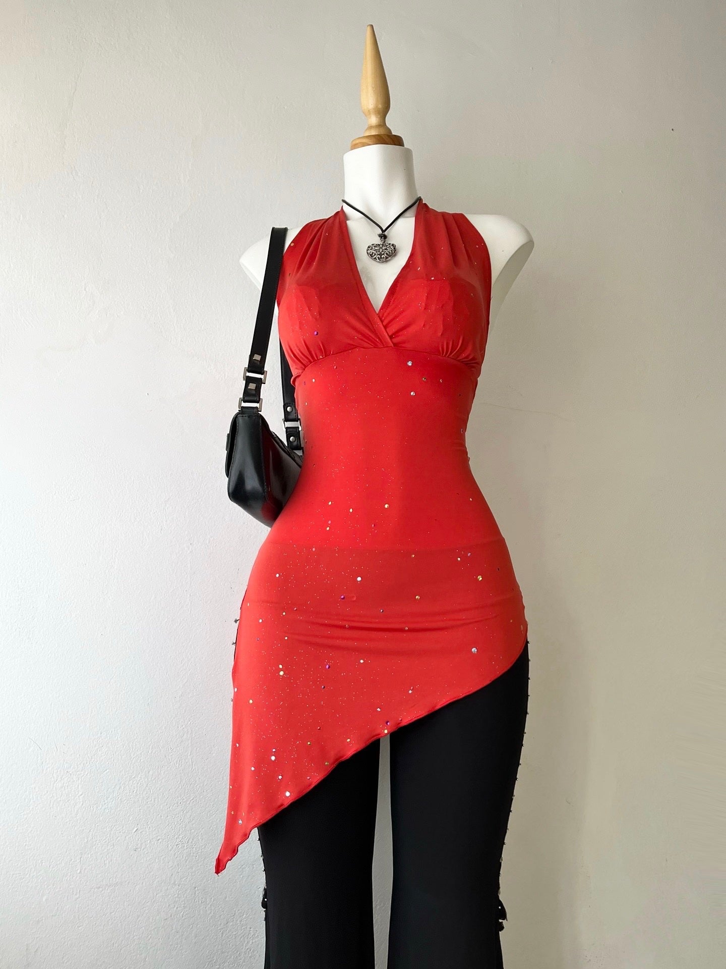 Asymmetrical halter top