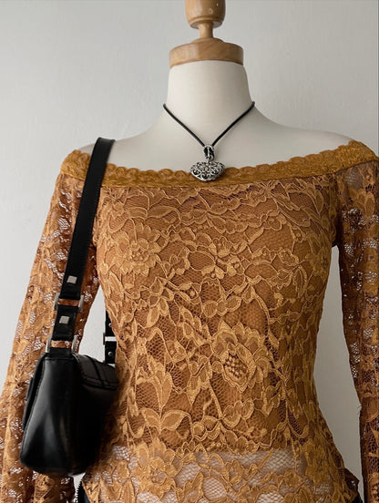 Off shoulder flared sleeve top