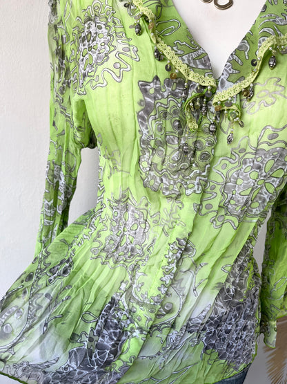 Blusa 100% seda hindú