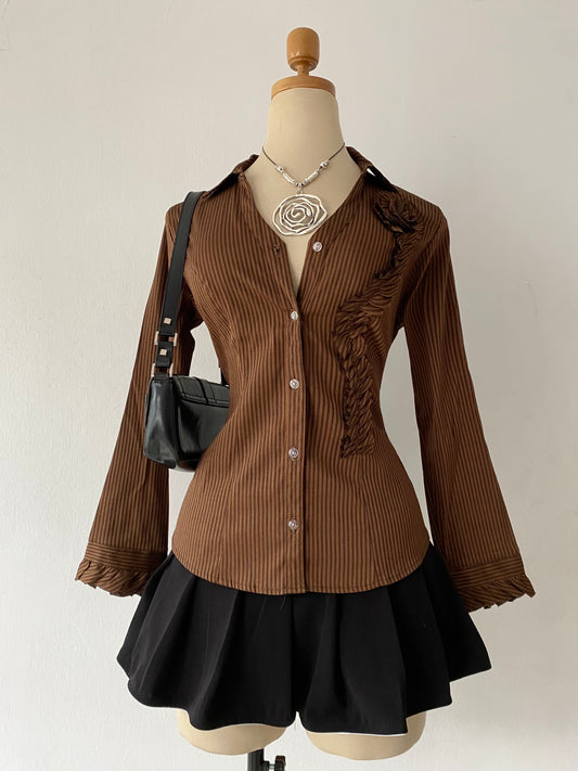 Brown striped blouse