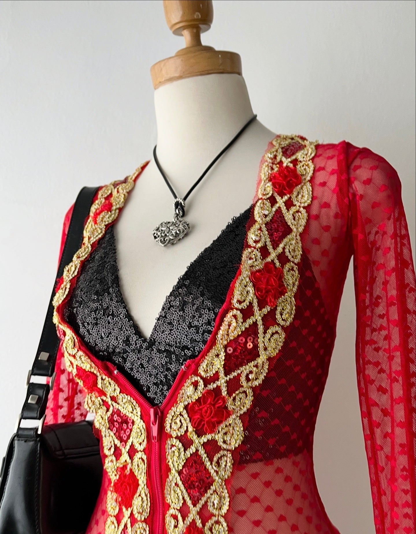 Set (mesh long blouse + top)