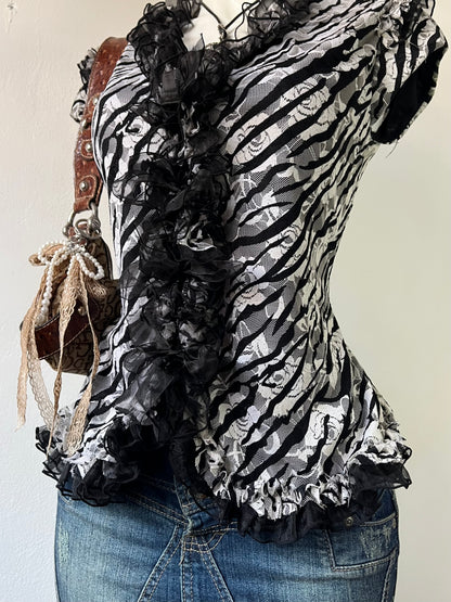 Animal print top- size M