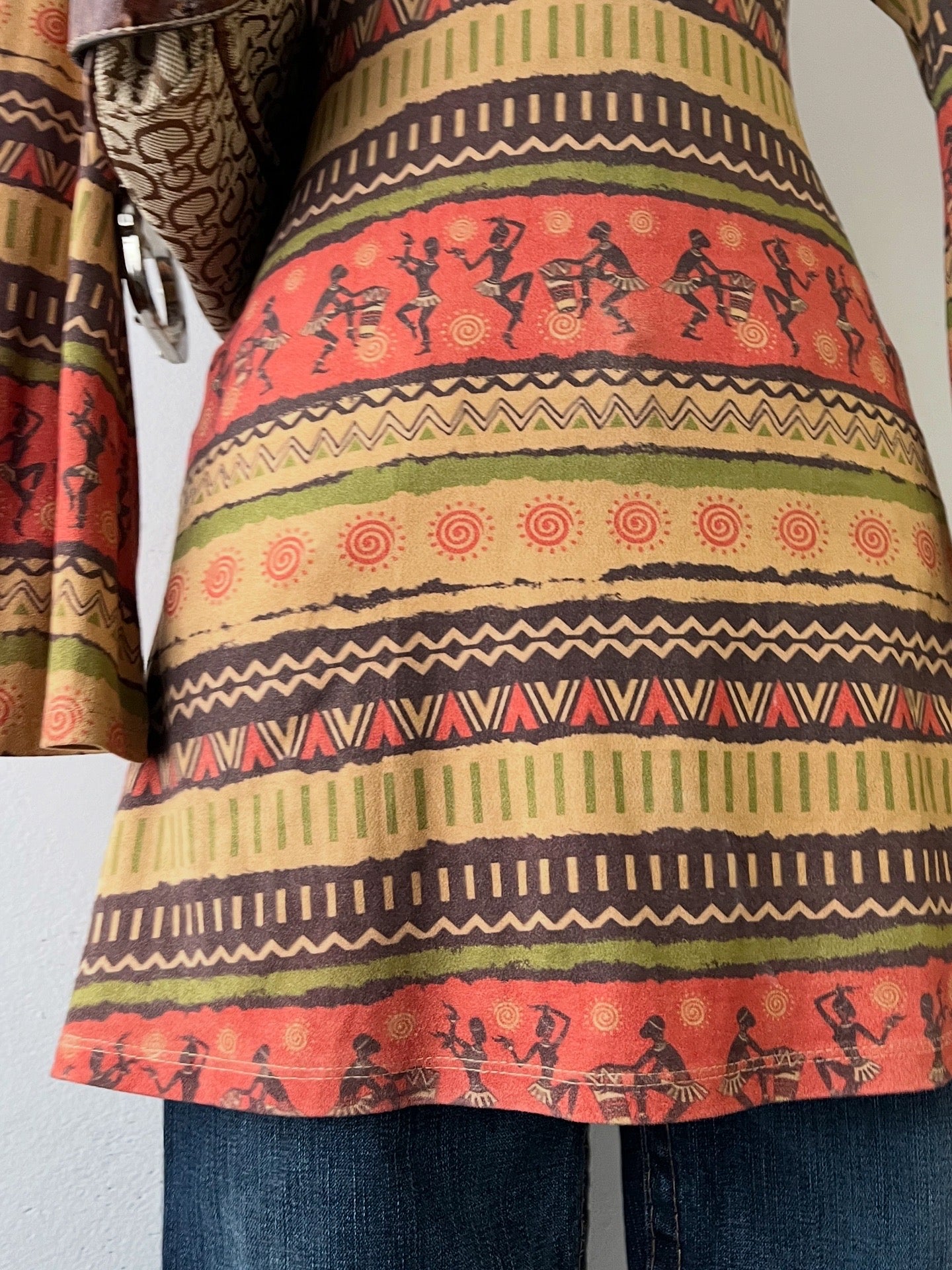 Bell-sleeved boho top