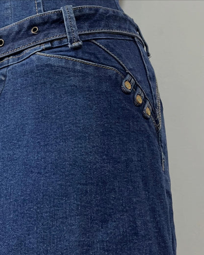 Vestido jean con cinturón