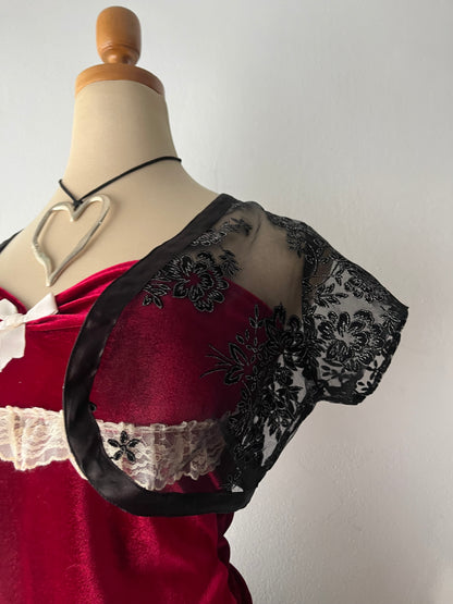 Set (Cardigan + burgundy top)