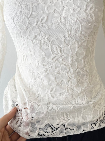 Lace top with flared sleeves