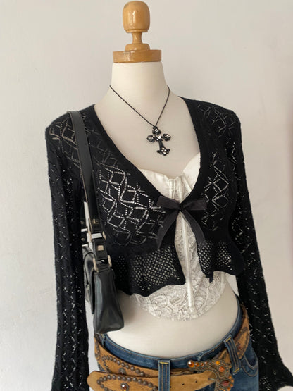 Black knitted cardigan