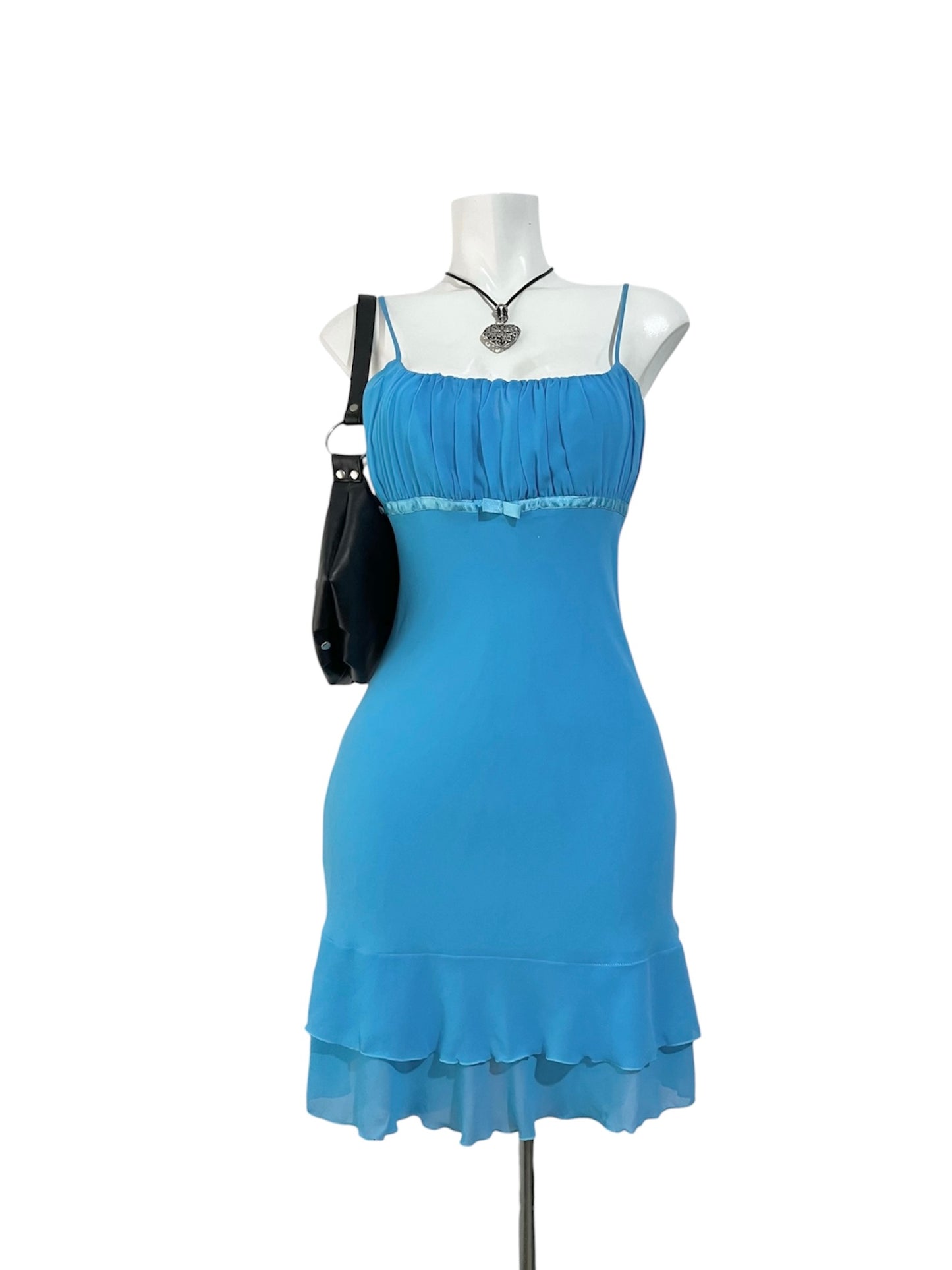 Light blue dress with bow-size M