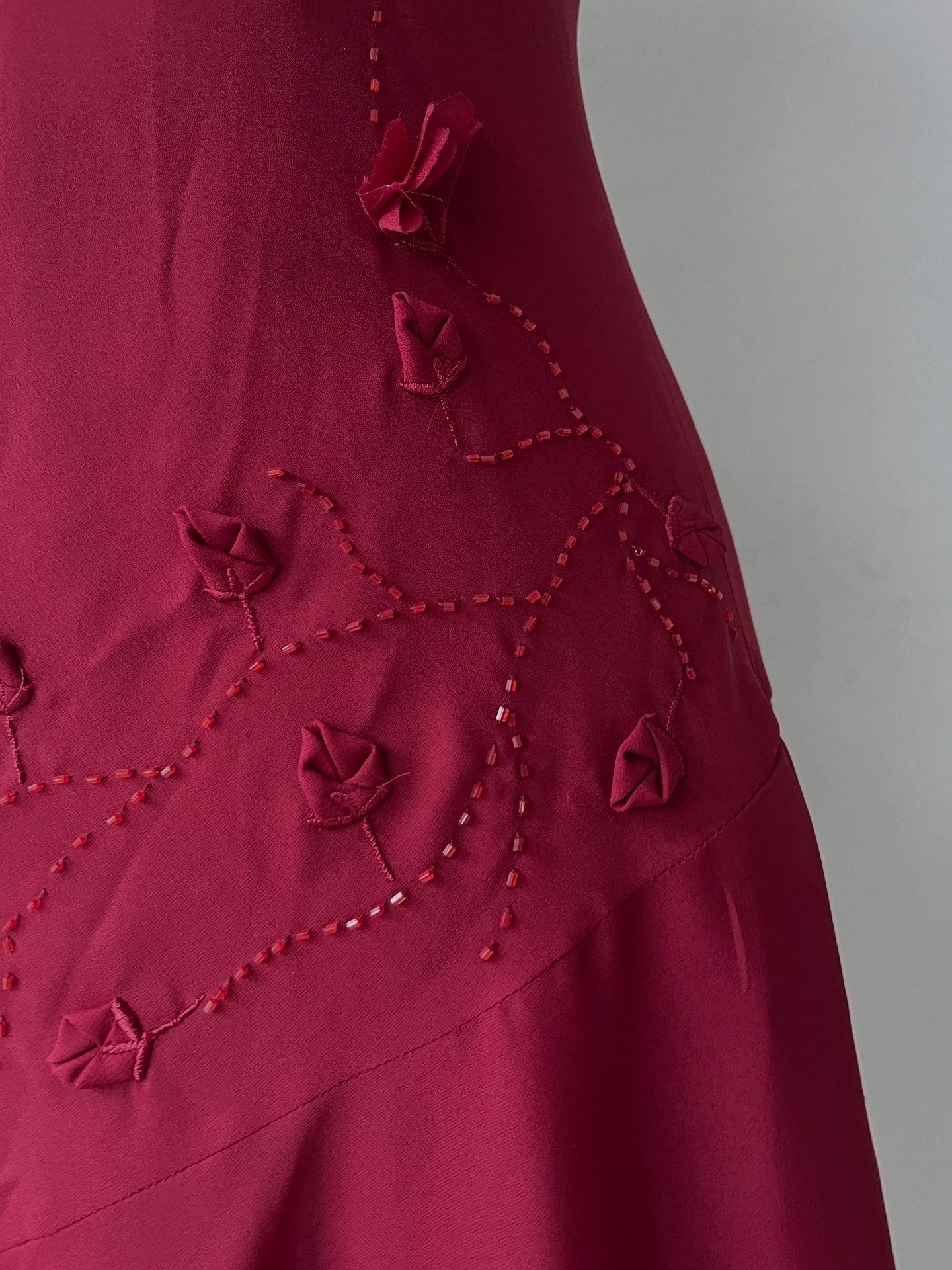 Burgundy asymmetric dress