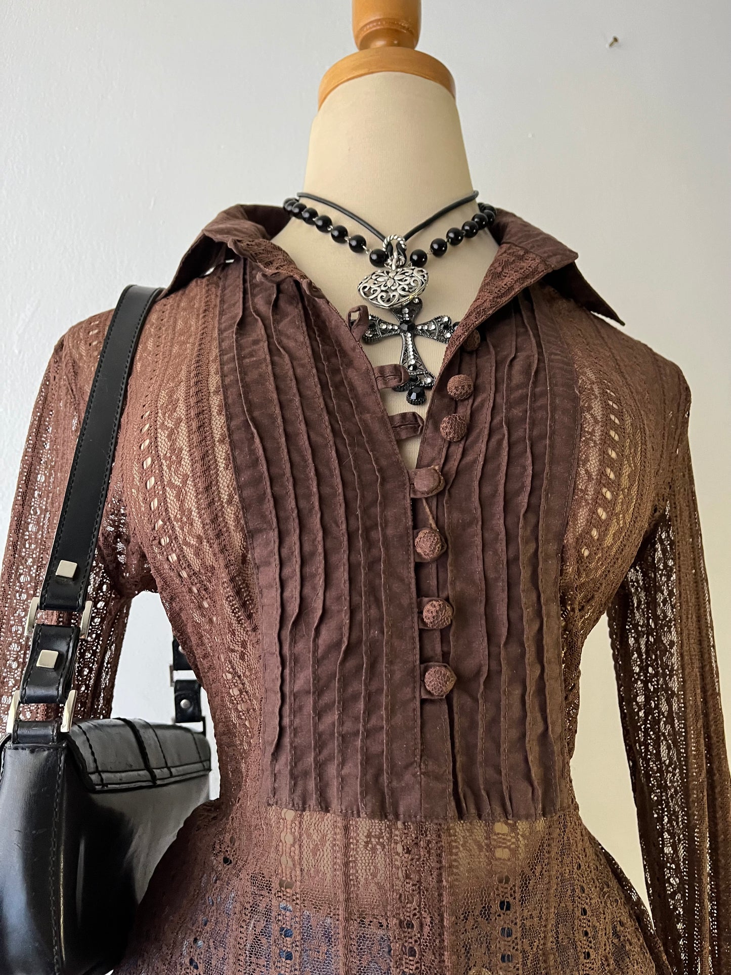 Mesh brown top