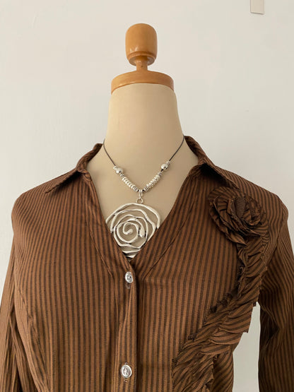 Brown striped blouse