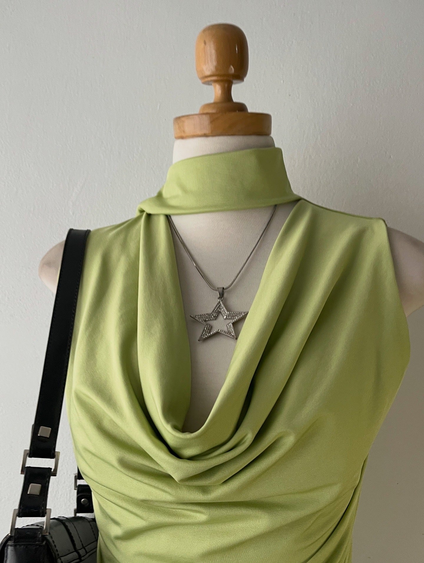 Olive green scarf top