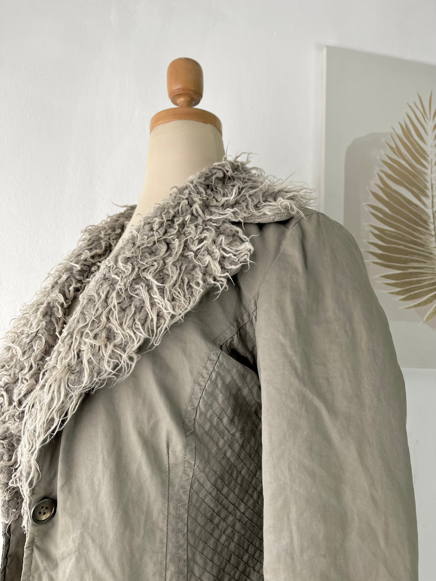 Warm quilted gray penny lane jacket