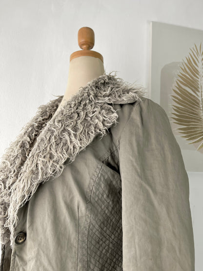 Warm quilted gray penny lane jacket