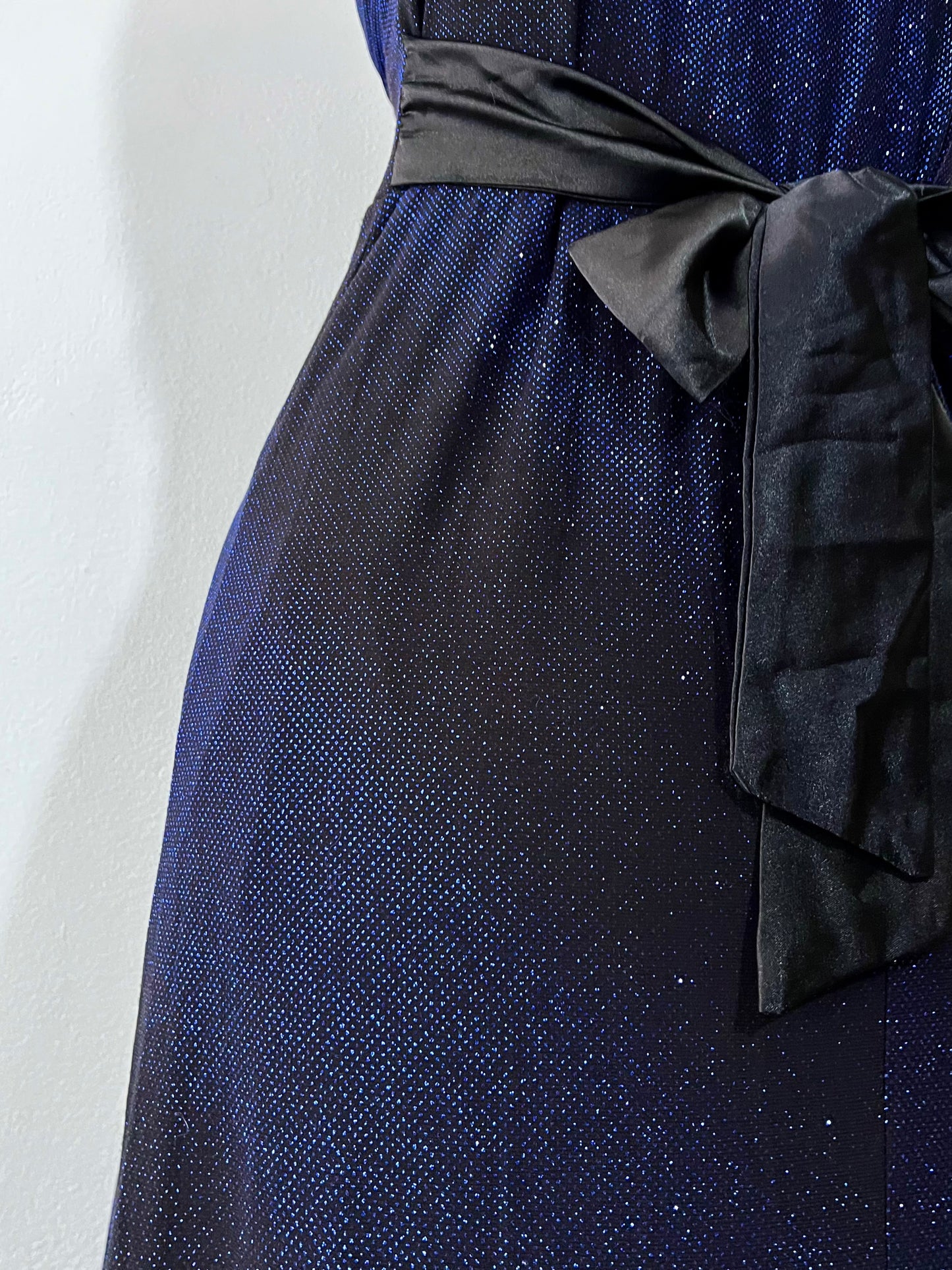 Blue and black sparkly dress with back bow