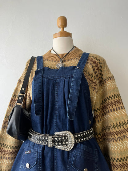 Denim short overalls