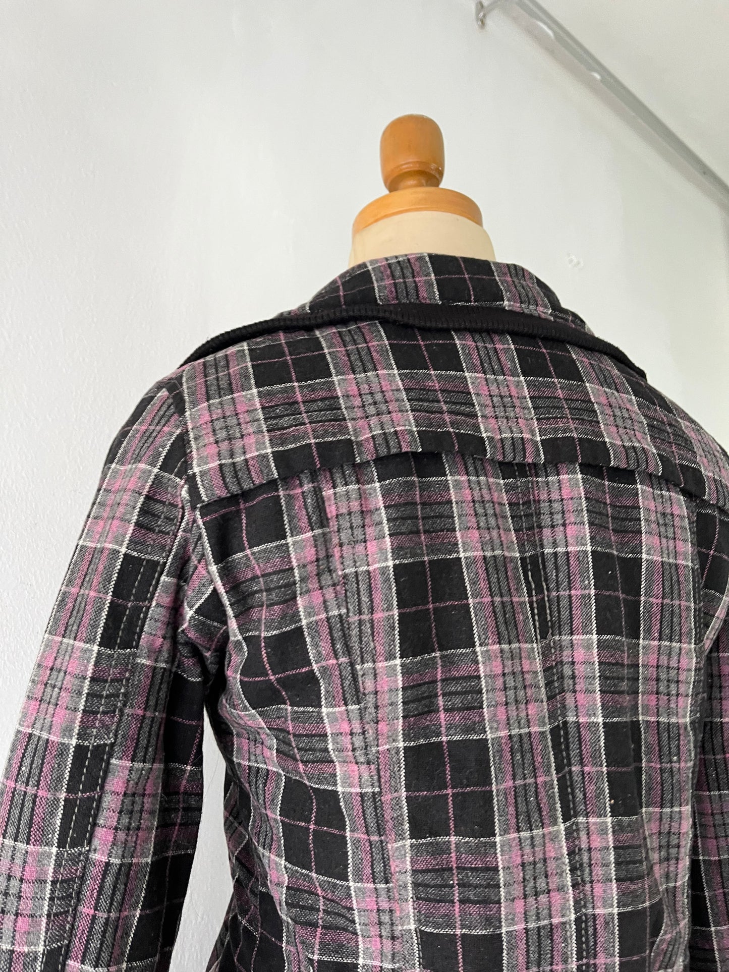Plaid jacket with warm sherpa lining