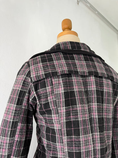 Plaid jacket with warm sherpa lining