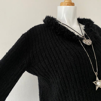 Oversized black wool sweater