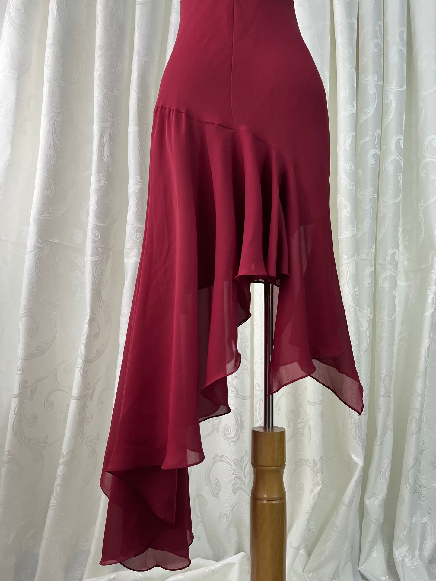Burgundy asymmetric dress