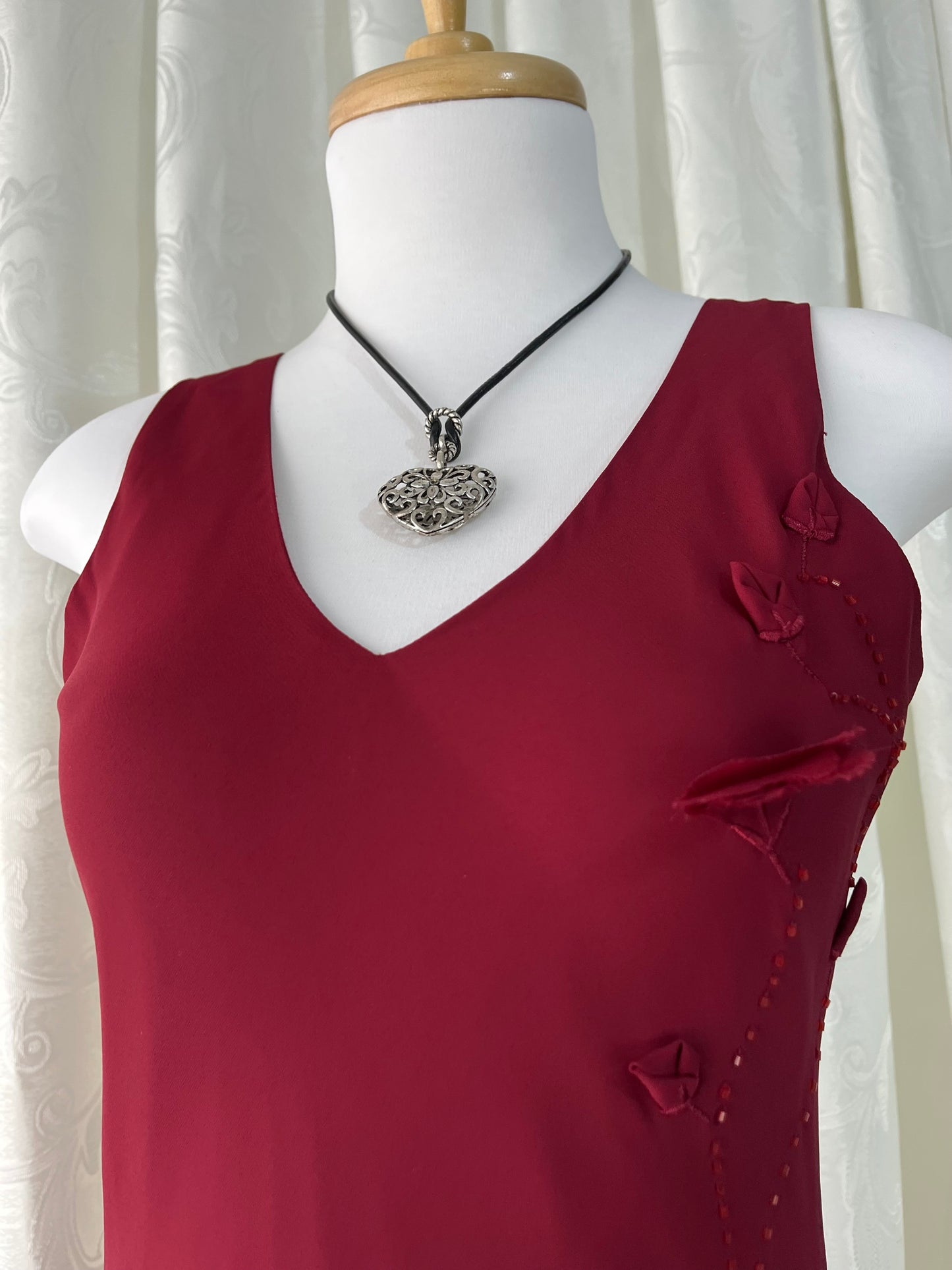 Burgundy asymmetric dress