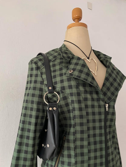 Checkered biker jacket