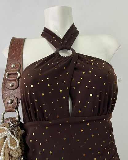 Halter polka dots dress