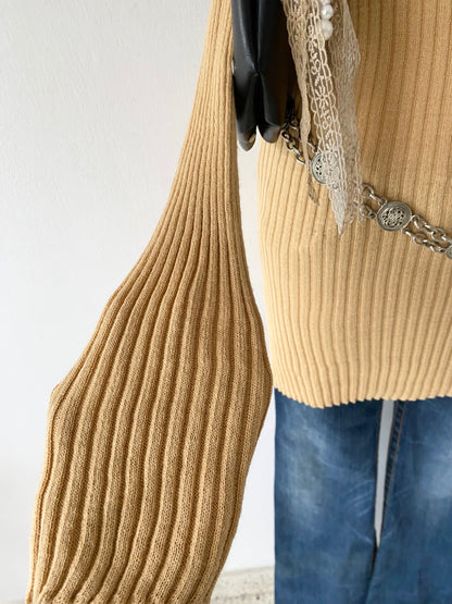 Long off-shoulder sweater