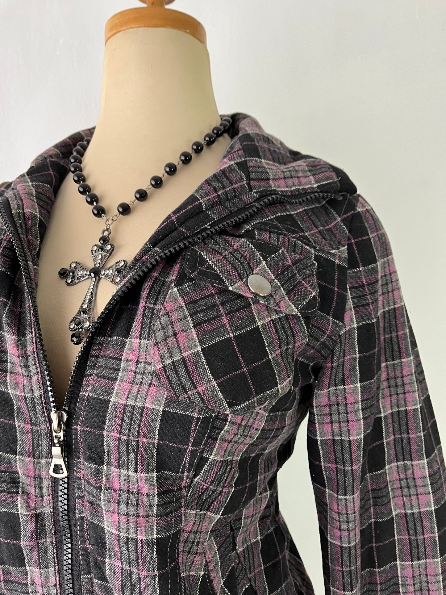 Plaid jacket with warm sherpa lining