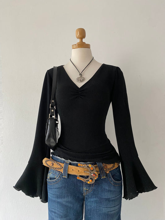 Bell-sleeved top