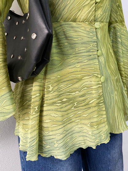 Adorable boho green top