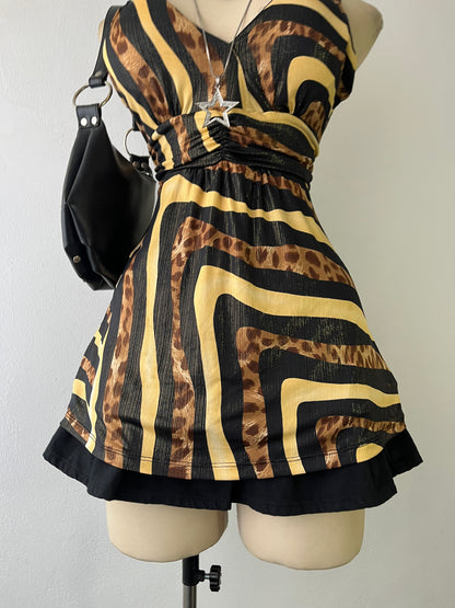 Animal print top with back bow