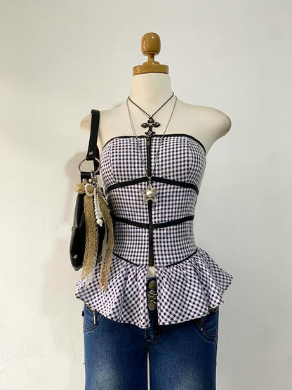 Plaid corset top