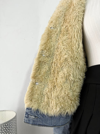 Denim jacket with warm sherpa lining