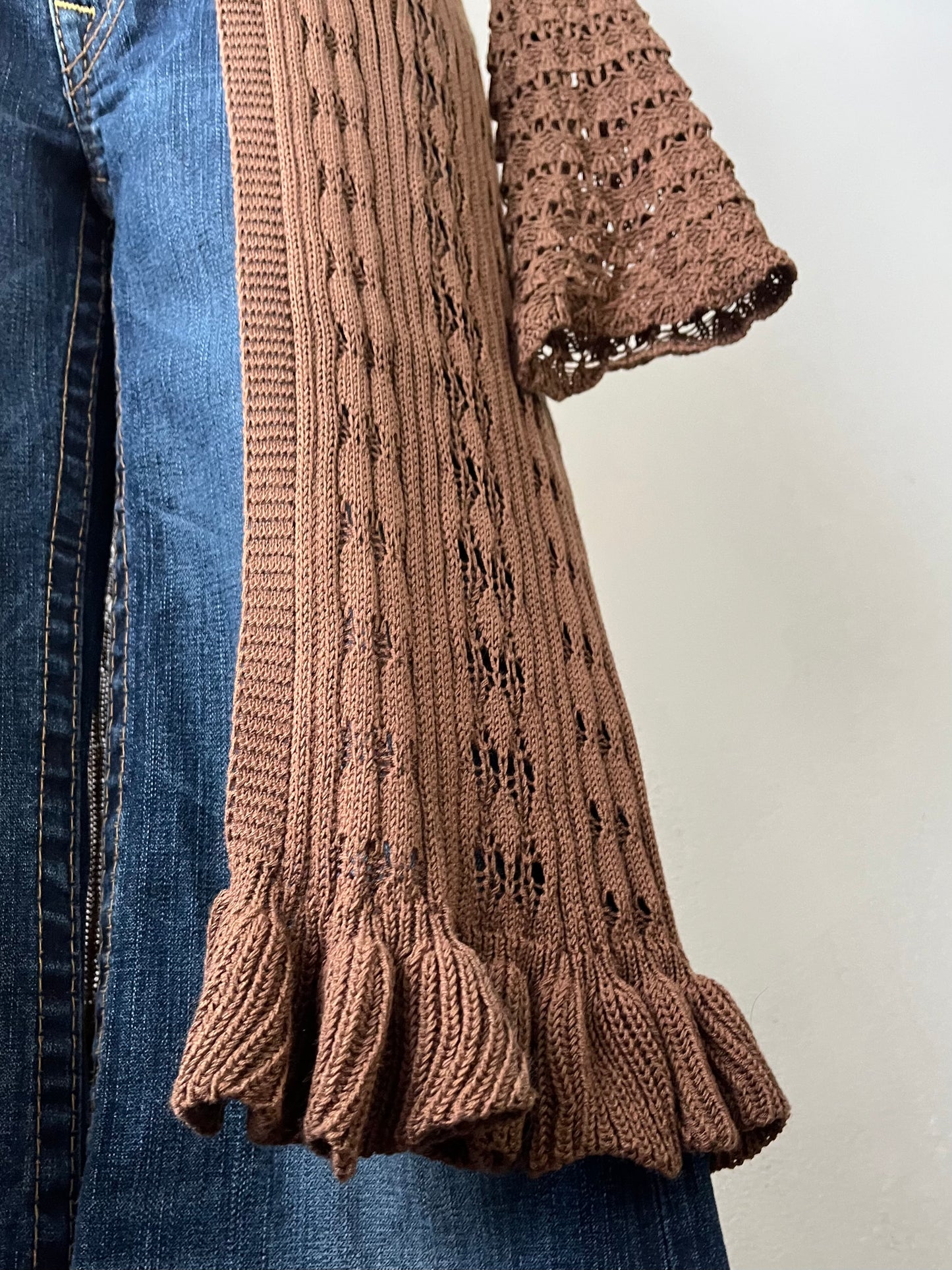 Long knitted cardigan