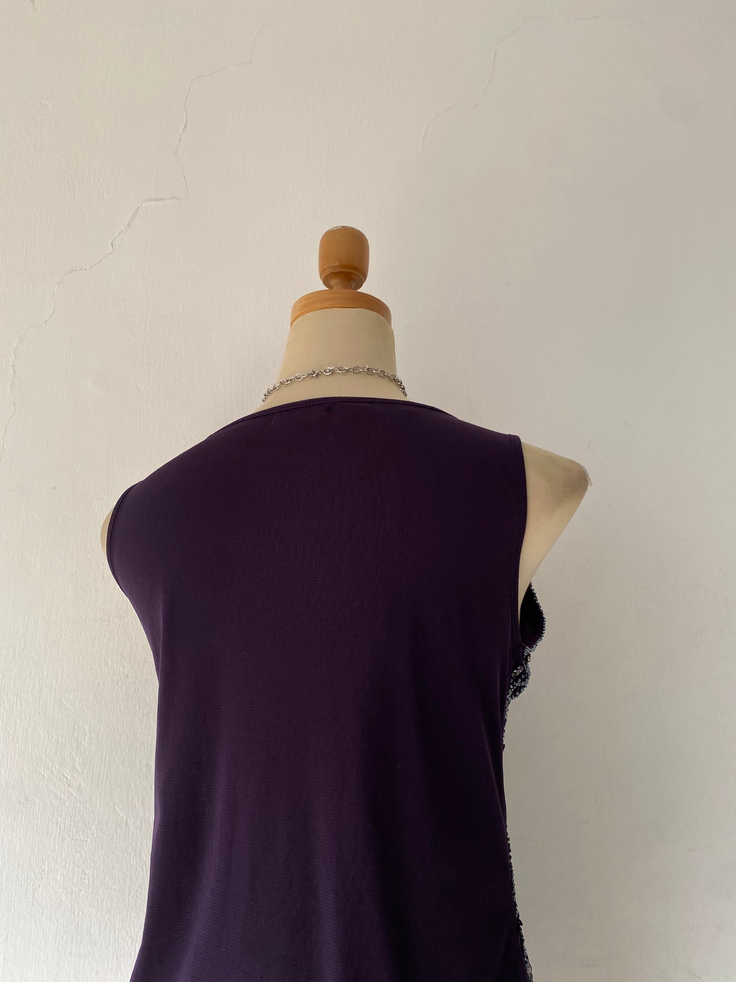 Purple sequin embroidery top