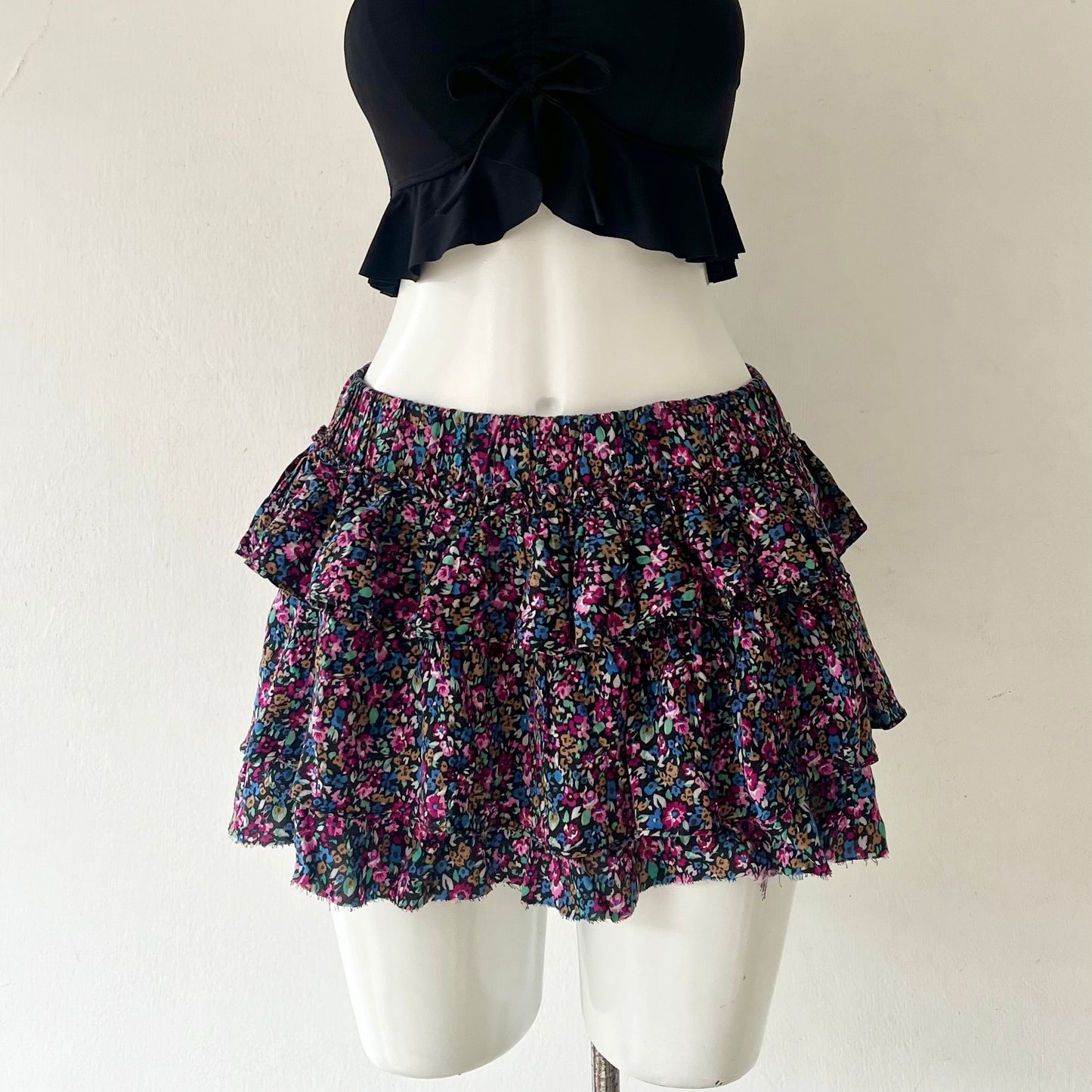 Layered floral skirt