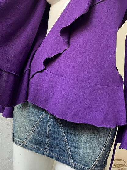 Purple cardigan with a crossover design- size M/L